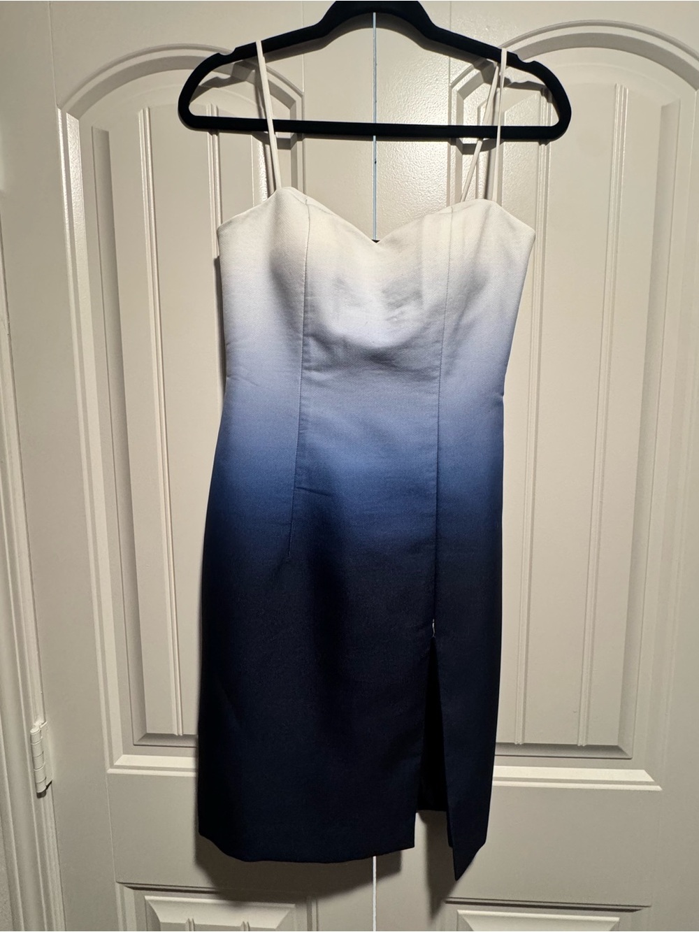Apisara Navy to White Ombre Strap Dress